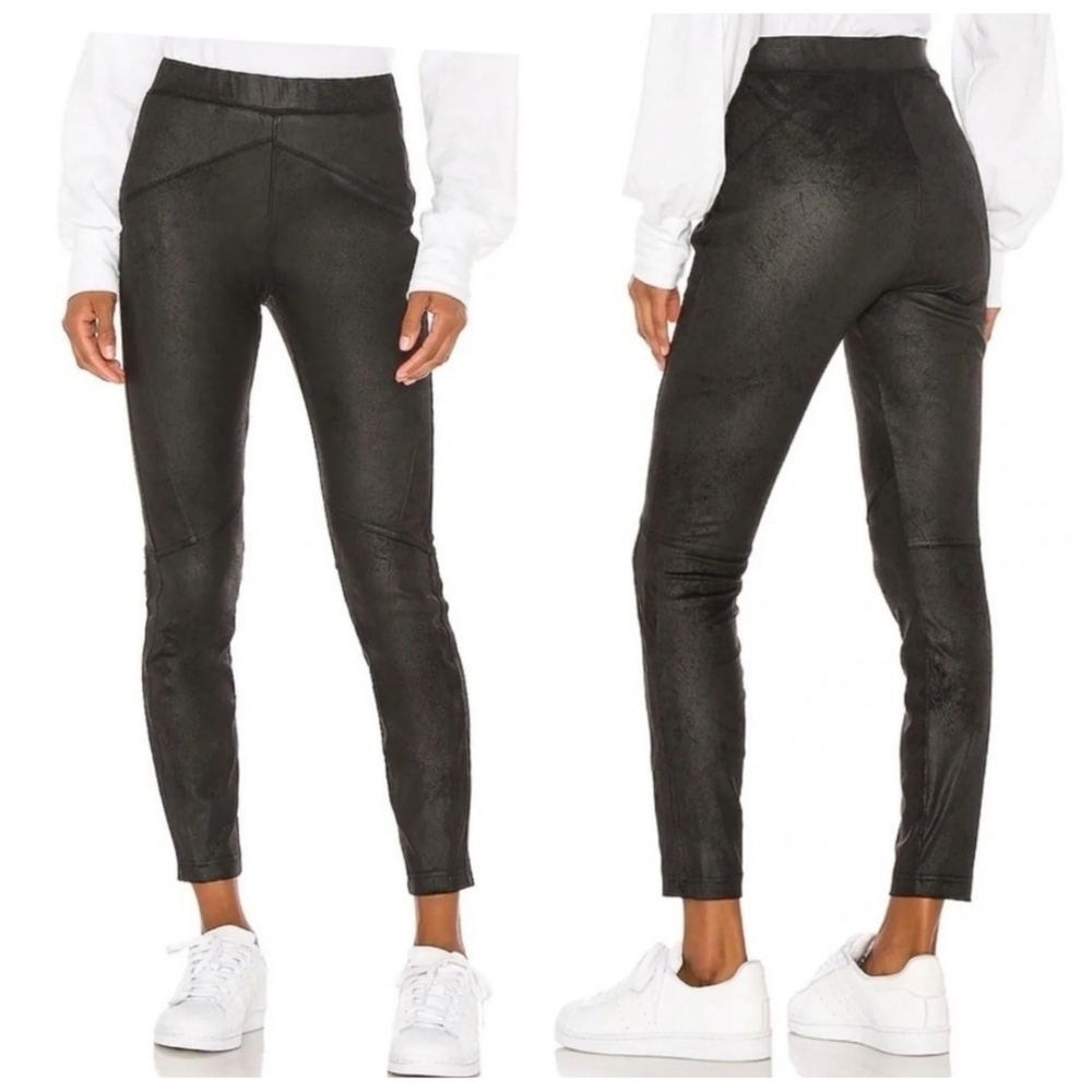 Free People Faux Suede Pants Leggings Vegan Jegging OB1015172 Black Size Medium